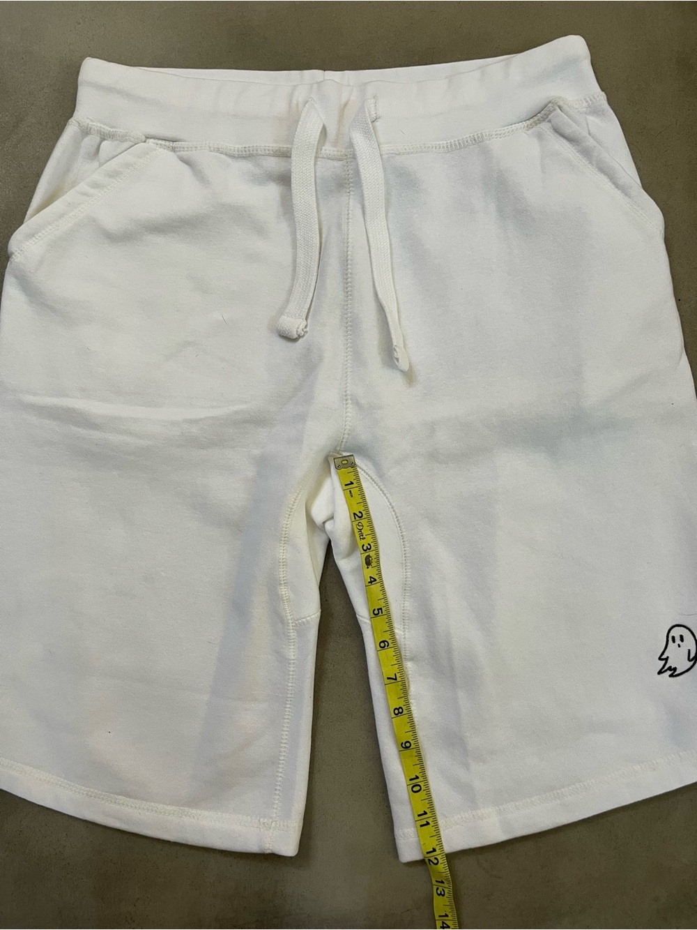 Dalix Ghost Relaxed Fleece Sweat Elastic Short Mens Large White NWT - Picture 4 of 10